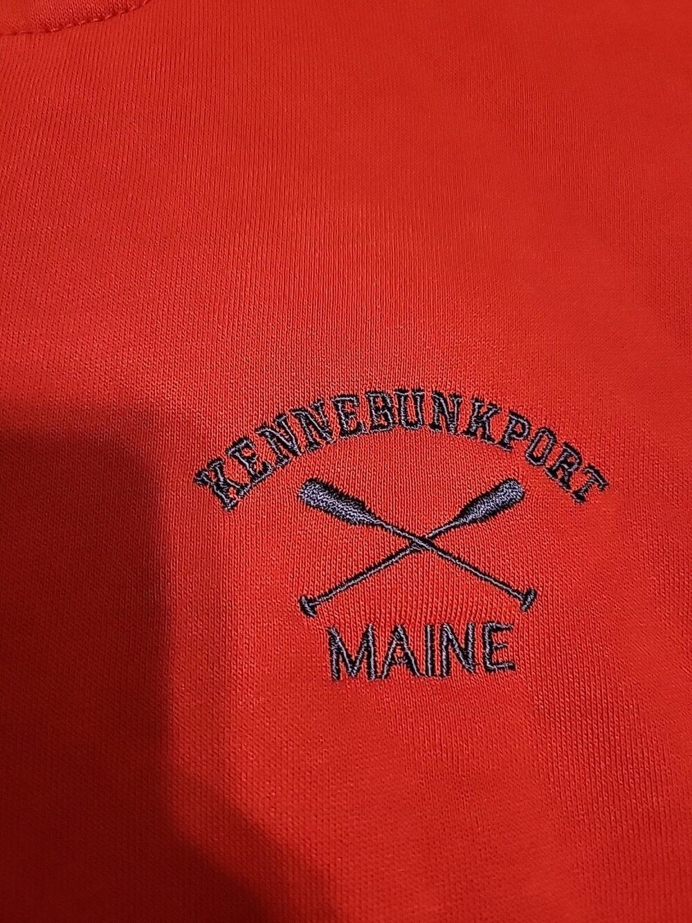 Wild Palms Kennebunkport Maine 1/4 Zip Sweat Shirt Men's XL Red